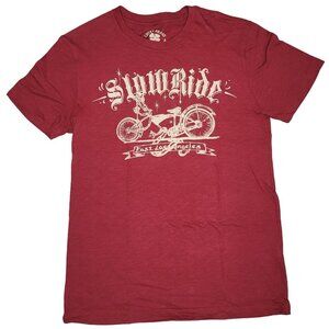 Lucky Brand Originals Red Graphic T-Shirt Medium Cotton Motorcycle Print